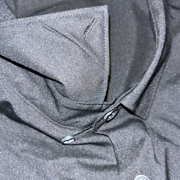 New ZARA Black Active Fabric Slim Fit Long Sleeve Button Down Shirt XL Poly - Picture 5 of 9